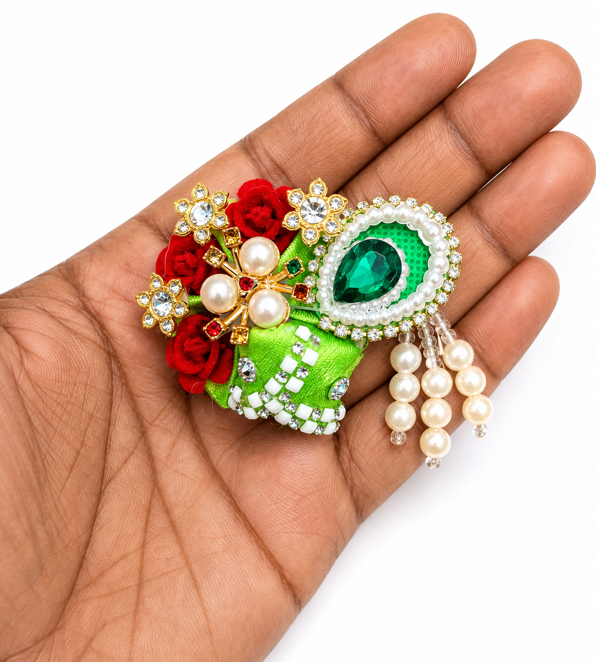 pack of 2 premium fancy pagdi for size 0 laddu gopal ji designer mukut pagdi set with pearl stone work handmade kanha ji shringar accessories 2