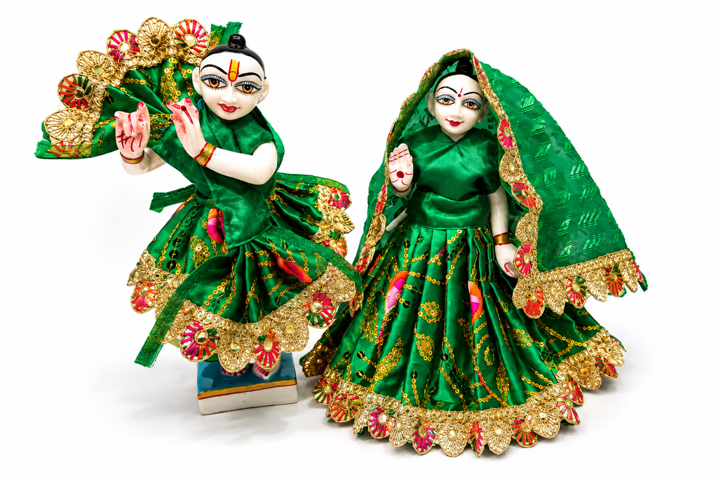 Radha Krishna Dress Green