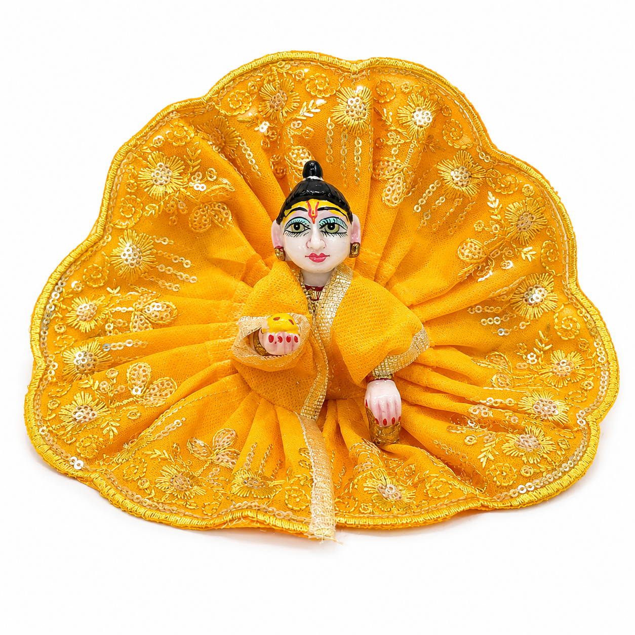 Laddu Gopal Dress Size 4 | Embroidered Designer Poshak for 4 No. Bal Gopal Idol | Soft Net Fabric | Handmade Kanha Ji Shringar Dress