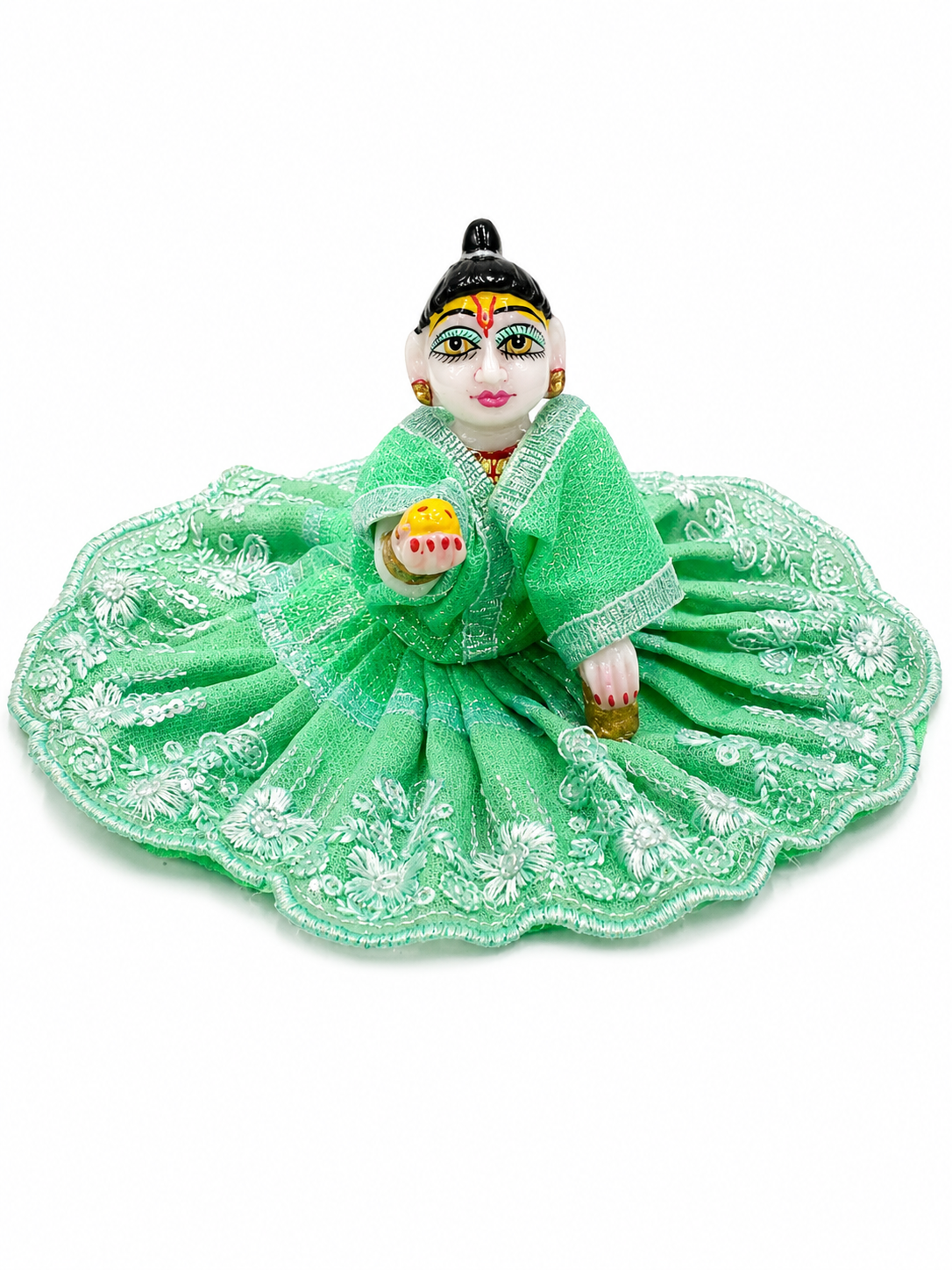 Laddu Gopal Dress Size 4 Number Color Light Green
