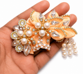 premium pearl stone work laddu gopal pagdi light pink for size 0 handmade designer mukut safa for 1 to 1 5 inch bal gopal idol